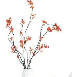 A-Orange 3-Pcs Silky Artificial Faux Flower Eucalyptus Vase Banquet Home Decor